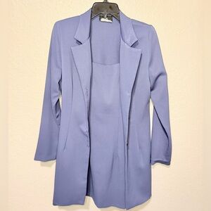 Vintage I.N. San Francisco Blue Mini Dress with Blazer Set Size 7